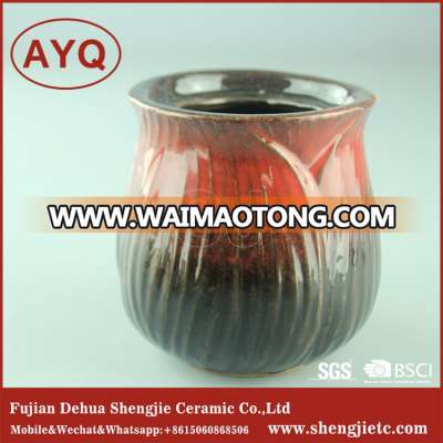 Regular custom design flower pot ceramic for plant